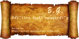 Bálint Gyöngyvirág névjegykártya