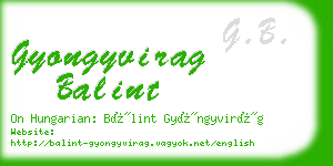 gyongyvirag balint business card